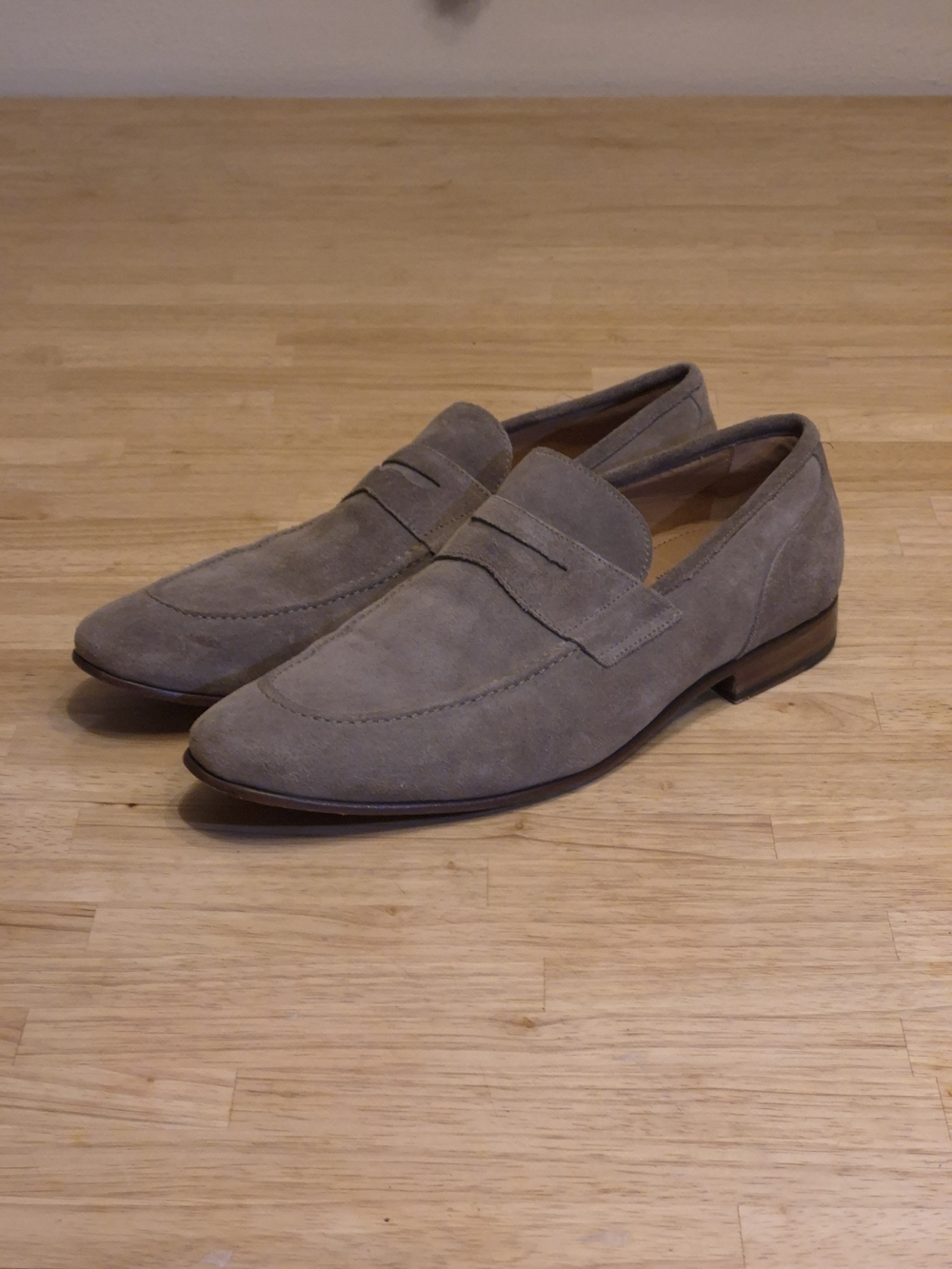 Flag Ltd Suede Penny Loafers Men’s Sz 11 Brown/Taupe Slip On Dress Casual Shoes